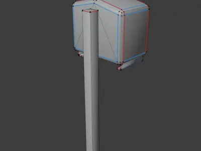 Public Mailbox 1 Low-Poly Re-Textured Version Low-poly 3D model