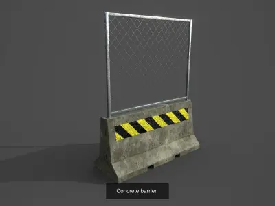 Concrete barriers 3D Model Pack