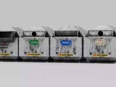 Trash garbage container Low-poly 3D model