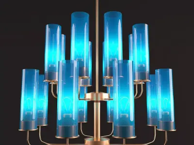 Blue ceiling lamp 3D model