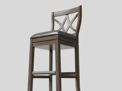 Cushioned Bar Stool 3D model