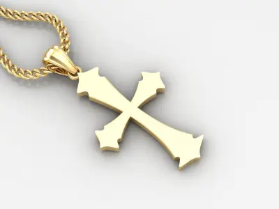 Light Gold 18K Cross Pendant 1CP031 3D print model
