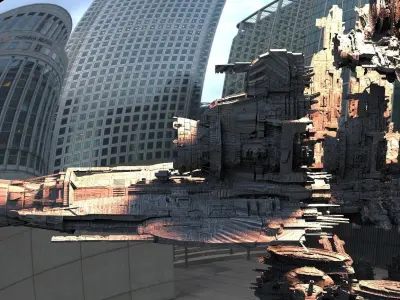 Alien Huge Gunships Kit bash 3D model