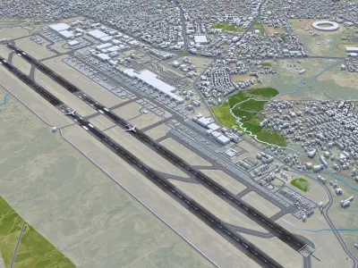 Addis Ababa Bole Airport 10km Low-poly 3D model