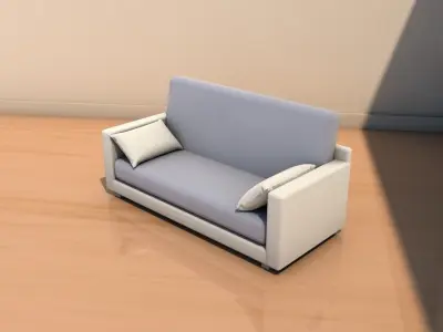 Sofa with cushions 3D model