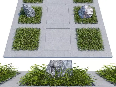 Concrete pathway 3D model