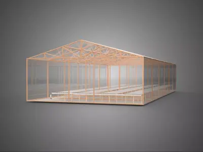 AGRICULTURE BUILDING LAYOUT FARMING GREENHOUSE HYDROPONIC GARDEN 3D model