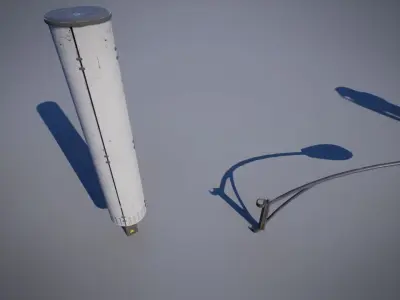 Electric Pole Low-poly 3D model 2