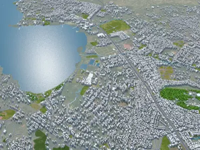 Mwanza Tanzania 25km Low-poly 3D model