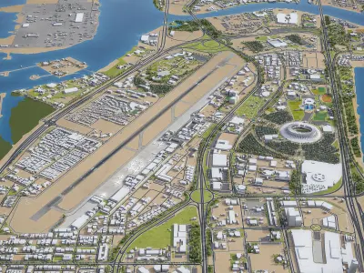 Abu Dhabi and Dubai Low-poly 3D model