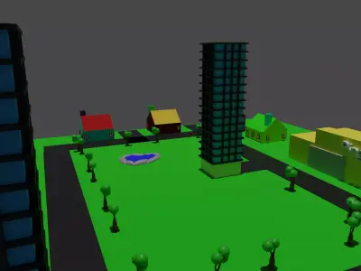 LowPolyCity house in minecraft Low-poly 3D model