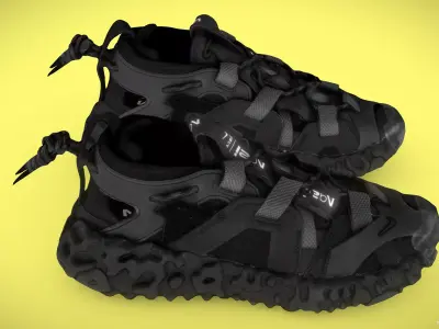 cyberpunk techwear sneaker trainer scifi future sneaker Low-poly 3D model