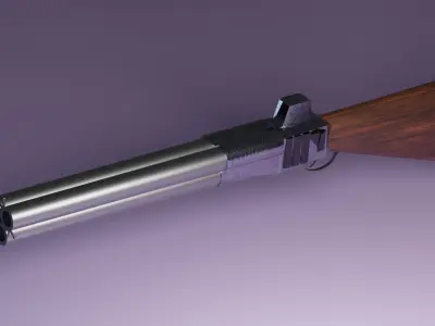 Sci-Fi animated Shotgun Low-poly 3D model