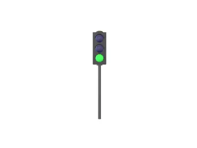 Traffic Light v1 003 Low-poly 3D model
