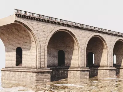 Vintage Bridge Low-poly 3D model