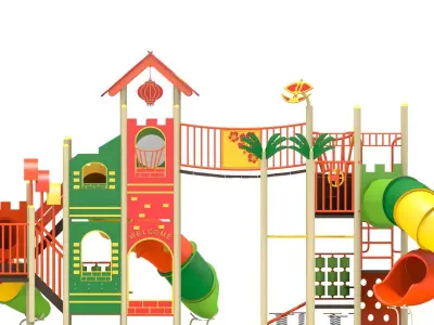 Double Decker Playground Low-poly 3D model