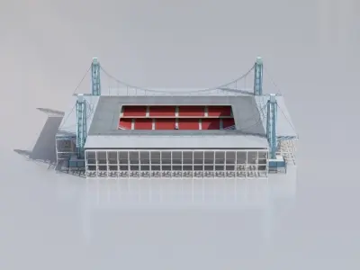 RheinEnergieStadion Cologne Euro 2024 Low-poly 3D model