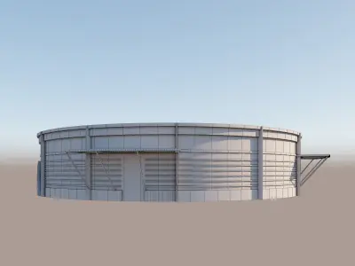 Low Poly Round Shop 3D model