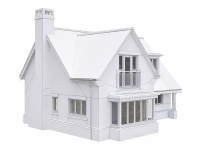 Neighborhood Houses P32 Low-poly 3D model