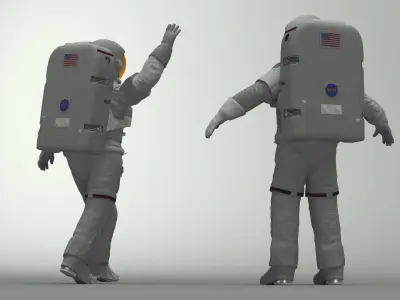  Astronaut Spacesuit with Portable Life Support System Rigged for Cinema 4D 