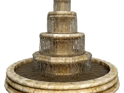 Classic Garden Fountain 01 3D model