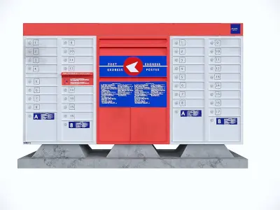 Post Mailbox Low-poly 3D model Low-poly 3D model