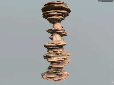 Low poly Scifi Column Sandstone Low-poly 3D model