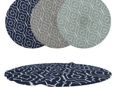 Round Rug Set 72 3D model