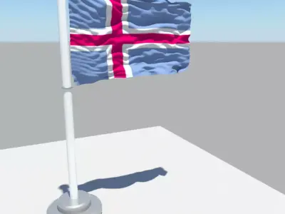 Iceland flag 3D model