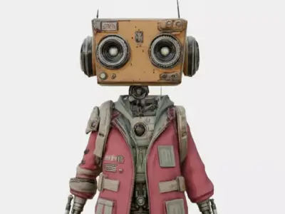 Futuristic Robot Character - Game 3D model