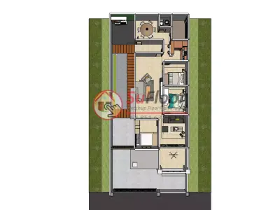 House 9x18m code 655 - Sketchup 3D model 3D model 3D model