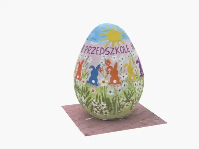  Easter Egg on the street Kindy8  Low-poly 3D model