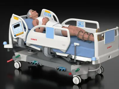  Patient with Ilizarov Apparatus on Bed 