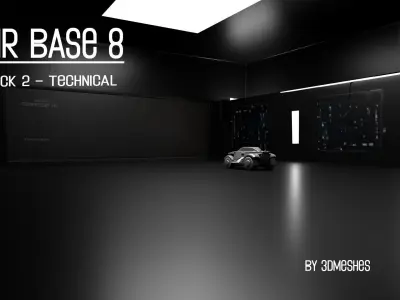 AIR BASE 8 - Dock 2 - Technical Low-poly 3D model