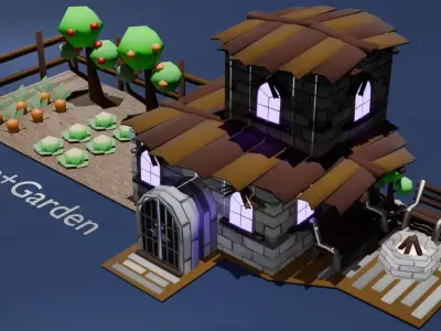 Buildings Game Asset Pack Low-poly 3D model