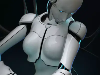 Female Cyborg 3D model 3D model