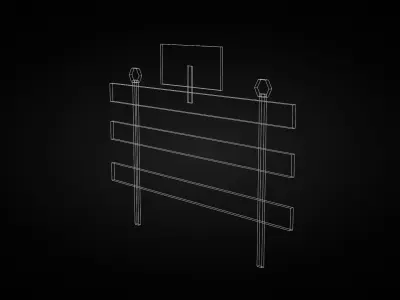 Road Closed Barrier  Destructible Low Poly 3D Model Low-poly 3D model