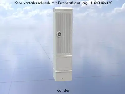 Cable distribution cabinet rotary handle 1 door 1410x340x320 Low-poly 3D model
