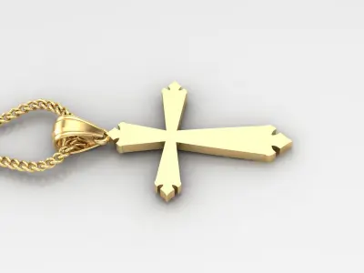 Light Gold 18K Cross Pendant 1CP097 3D print model