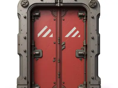 futuristic sci-fi door 3D print model buy
