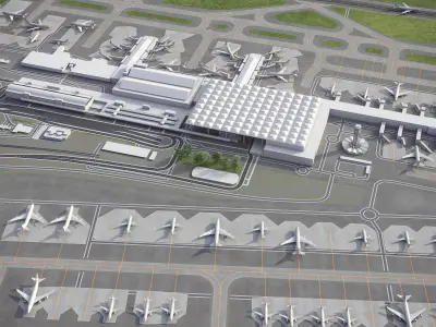 Malaga - Costa del Sol Airport - AGP Low-poly 3D model