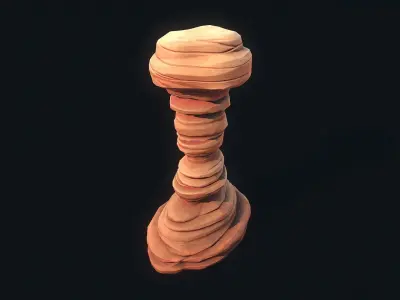 Stylized Desert Rock 2 Low-poly 3D model