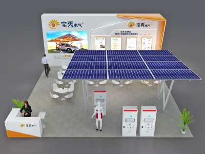 Booth Exhibition Stand Stall 10x11m Height 440cm 3 Open 3D model 3D model