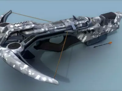 Magbow weapon with bow and arrow Low-poly 3D model