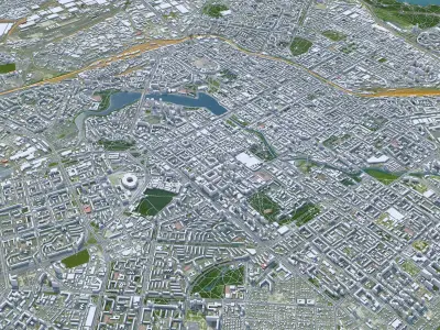 Yekaterinburg City Russia Low-poly 3D model