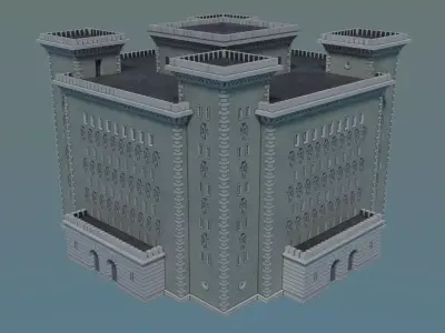 Reichsbahn Berlin Castle Concrete 2 Low-poly 3D model