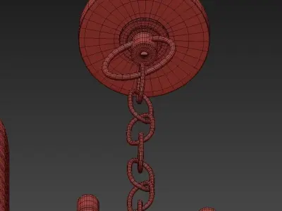 Modern Chandelier With White Glass 3D model