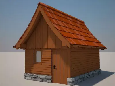 Cartoon Medieval House 06 3D model