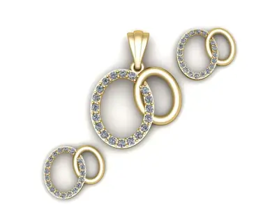 Women Fashion Oval diamond pendant 3d printable Model 3D print model