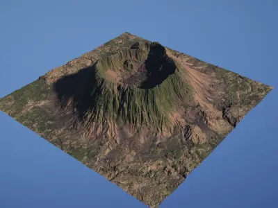 Landscape Environment Volcano Snow 03 Low-poly 3D model